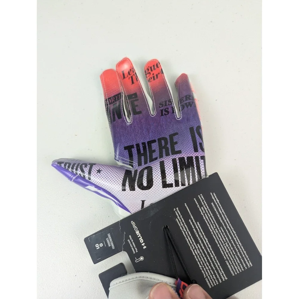 Under Armour UA Womens L Football Gloves Purple UA F8 GlueGrip Sisterhood NEW